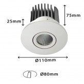 Downlight LED 15W - Direccionable  - BLANCO - CRI+92 - UGR13