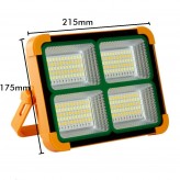 Foco Projetor Solar Portátil LED - Chip de 200W - Power Bank + USB Recarregável