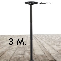 Columna Circular - Solar LED - GARDEN - 3 Metros-  Solar LED - GARDEN  - Acero - Negro