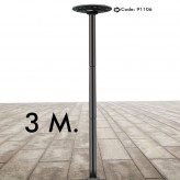Coluna Poste Circular - Solar LED - JARDIM - 3 Metros - Solar LED - JARDIM - Aço - Preto