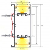 LED Wandleuchte Lineare - WASHINGTON GRAU - 0.44m - 0.94m - 1.44m - 1.94m - IP54