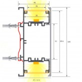 Applique Linéaire LED saillie - WASHINGTON NOIR - 0,5m - 1m - 1,5m - 2m - IP54