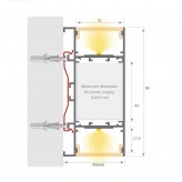 Aplique Linear LED - OULU PRETO - 0.44m - 0.94m - 1.44m - 1.94m - IP54