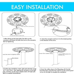 Luminária Solar LED  com Coluna  - JARDIM - ABS - 4000K + Controle Remoto