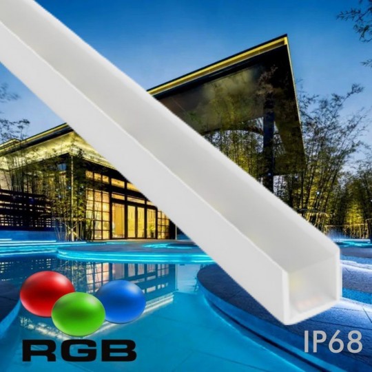 Flexibles LED RGB  Pool-Profil - IP68 - 11W/m - Harz + PVC - 1m-2m-3m-4m-5m - 12V DC - IK10 - CRI+90