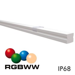 Linear LED  RGB+WW  - IP68 - Batten - NEW YORK  ANODIZED SILVER - 24V.