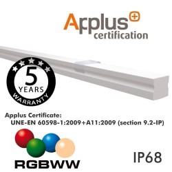 Linear LED  RGB+WW  - IP68 - Batten - NEW YORK  ANODIZED SILVER - 24V.