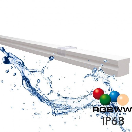 Lineare LED RGB+WW  - IP68 - Deckenaufbauleuchte - NEW YORK - ELOXIERTES SILBER - 24V.