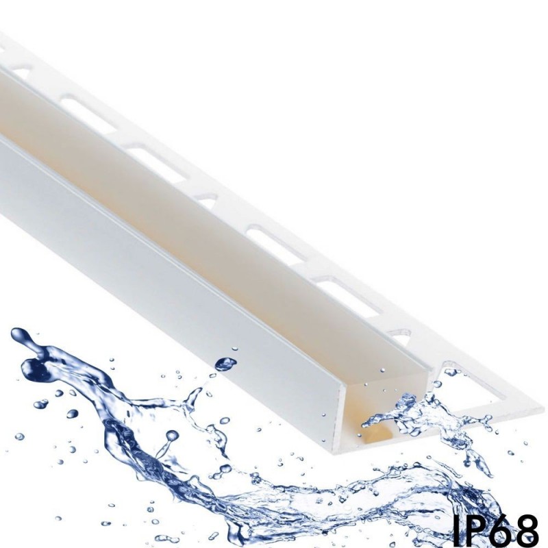 Régua LED - IP68 - Linear COB - Embutida - ALASCA ANODIZADO PRATA - 12V