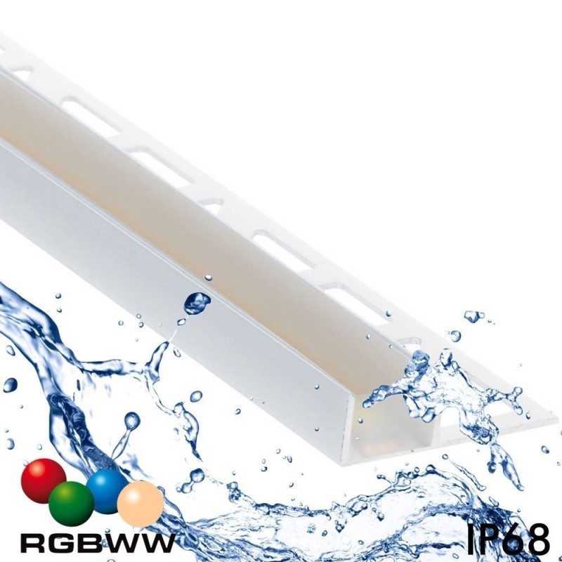 Linear LED Luminaire - IP68 - Recessed  - RGB+WW - ANODIZED SILVER ALASKA - 24V