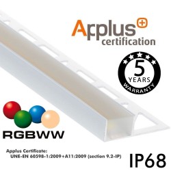 Luminária LED Linear - IP68 - Embutida - RGB+WW - ALASKA ANODIZADO PRATA - 24V