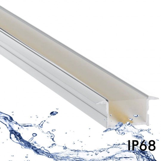 Regleta IP68 Lineal LED COB - Empotrable - BERLIN ANONIZADO PLATA - 12V.