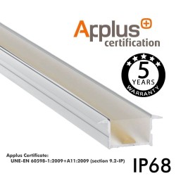 Regleta IP68 Lineal LED COB - Empotrable - BERLIN ANONIZADO PLATA - 12V.