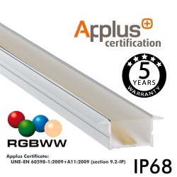 Linear LED Luminaire - IP68 - Recessed  - RGB+WW - ANODIZED SILVER BERLIN XL  - 24V