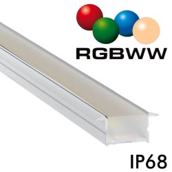 Linear LED Luminaire - IP68 - Recessed  - RGB+WW - ANODIZED SILVER BERLIN XL  - 24V