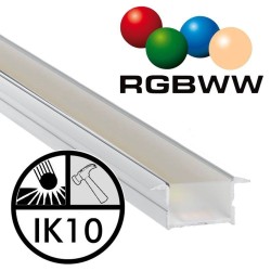 Linear LED Luminaire - IP68 - Recessed  - RGB+WW - ANODIZED SILVER BERLIN XL  - 24V