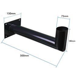 Solar Lamp Support - for Wall - Steel - Black - 50 cm