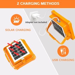 Foco Proyector Solar Portatil Led - 200W Chip - Power Bank + USB Recargable