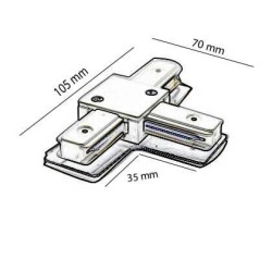  Conector tipo T para Carril Monofásico REFORZADO Medidas