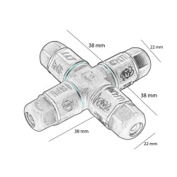 Conector de cabo "X" IP67