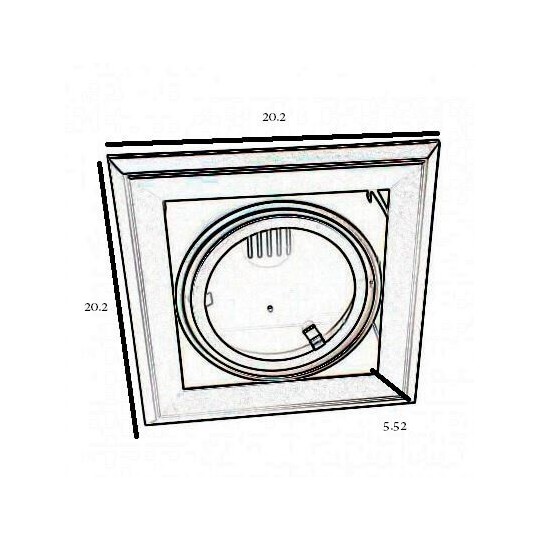 Aro Preto  Downlight Quadrado Basculante paraLED AR111