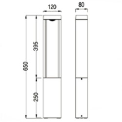 Rectangular LED 10W CREE bollard Outdoor 2020-650