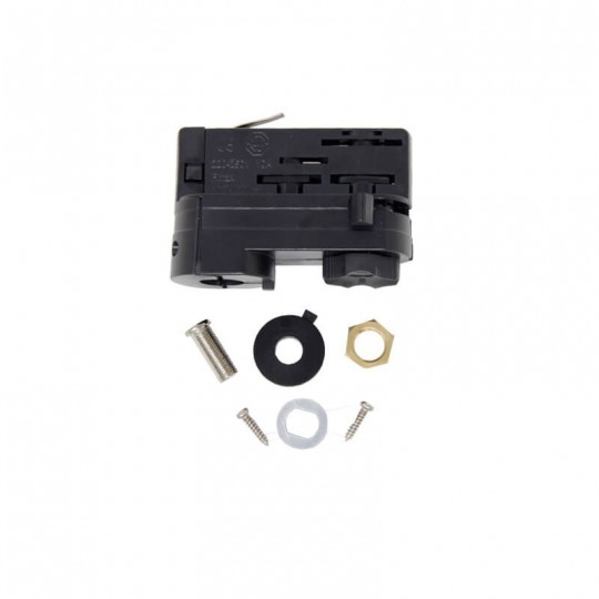 Conector adaptador de carril TRIFASICO Negro