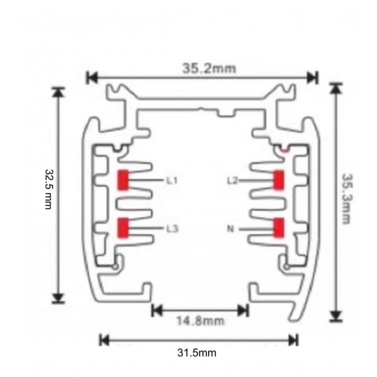 DreiphasigSpur 2 Meter Schwarz